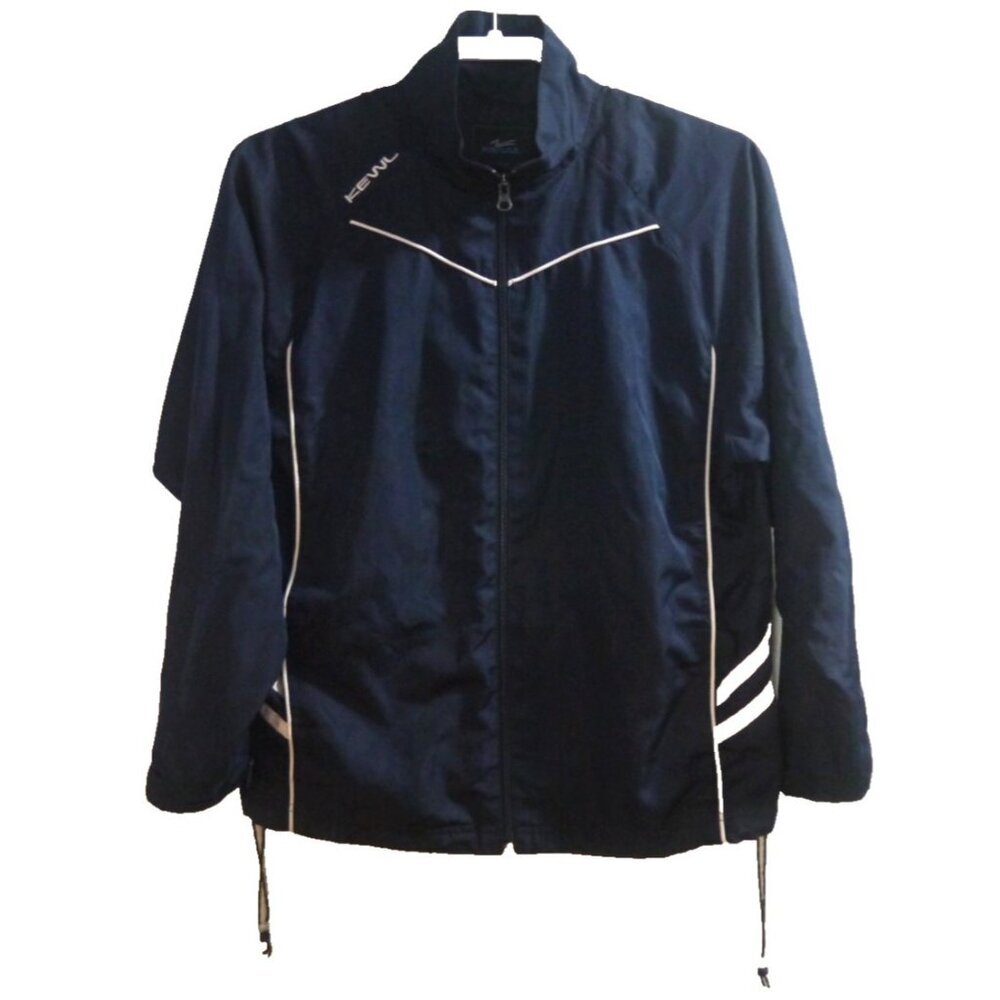 KEWL dark blue lightweight 100% polyester windbreaker jacket BOYS YOUTH L 10/12